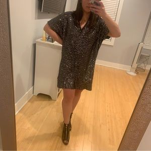 A/10/38 Religion distressed sequin t shirt dress